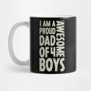 Dad of 4 Boys Gift Funny Fathers Day For Dad Mug